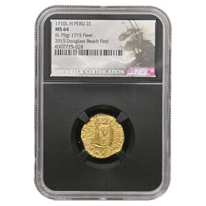 1710 LIMA PERU 2 ESCUDOS 1715 FLEET - DOUGLAS BEACH FIND NGC - 1715 FLEET MS64