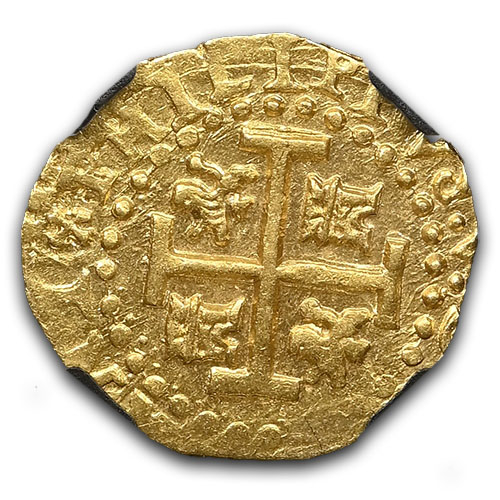 1710 LIMA PERU 2 ESCUDOS 1715 FLEET - DOUGLAS BEACH FIND NGC - 1715 FLEET MS64 - Image 3