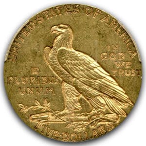 Alternative view of 1911 D $5 INDIAN PCGS MS62