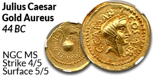 44 BC Julius Caesar Gold Aureus